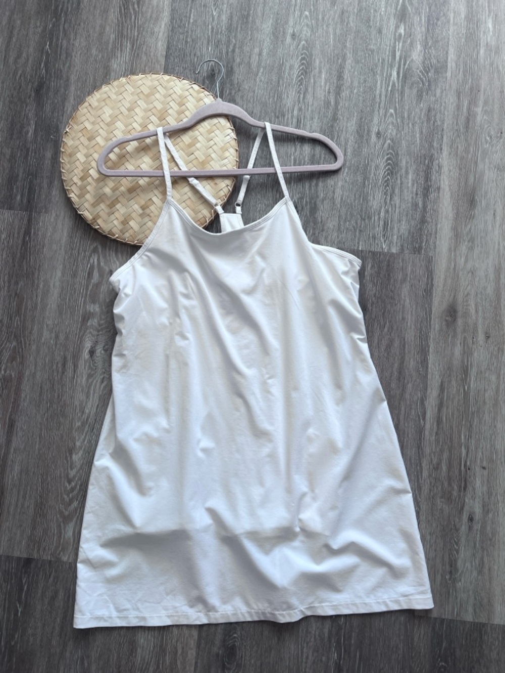 All in motion white athleta dress w/ built in shorts side pockets